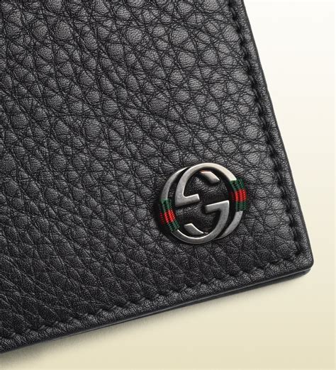 gucci leather bi fold wallet|Gucci bifold wallet men.